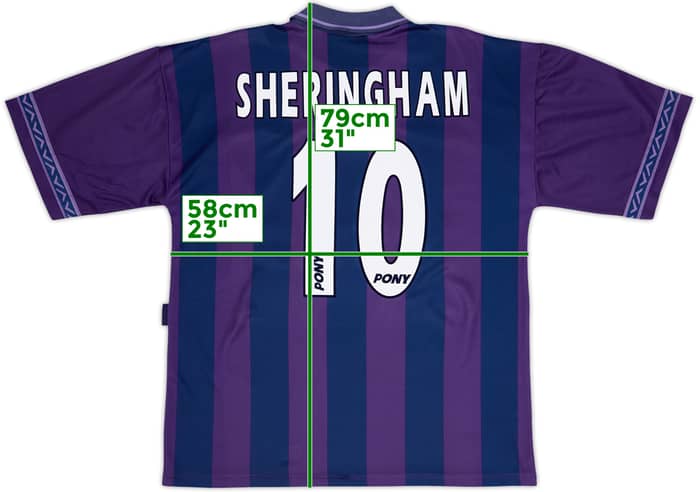 1995-97 Tottenham Away Shirt Sheringham #10 - 8/10 - (L)