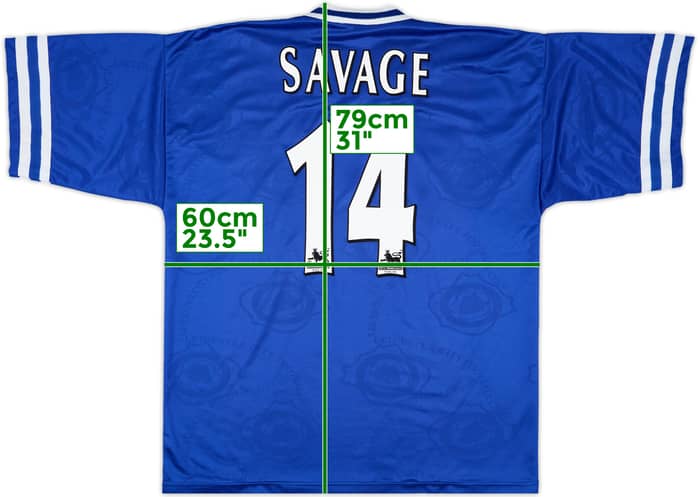 1996-98 Leicester Home Shirt Savage #14 - 9/10 - (XL)