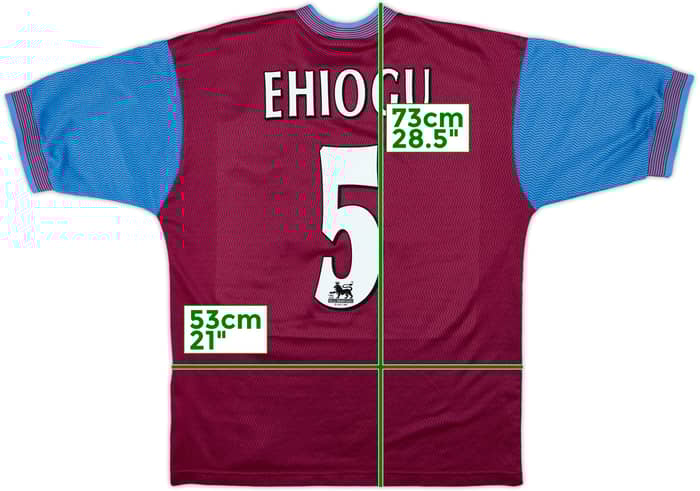 1997-98 Aston Villa Home Shirt Ehiogu #5 - 8/10 - (L)
