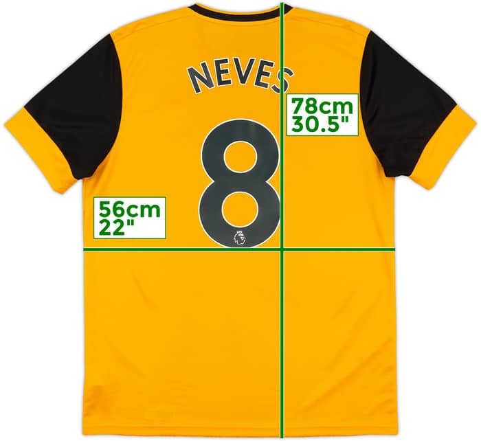 2020-21 Wolves Home Shirt Neves #8 - 9/10 - (L)