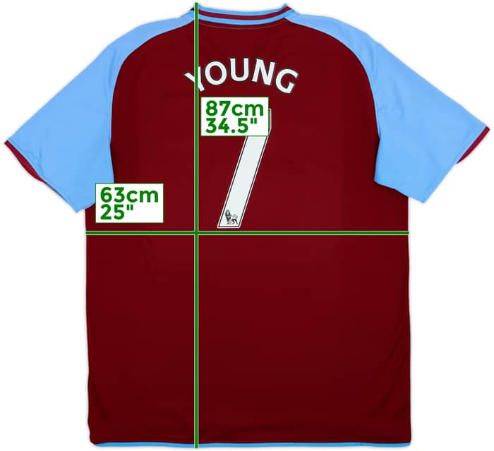 2008-09 Aston Villa Home Shirt Young #7 - 5/10 - (XXL)