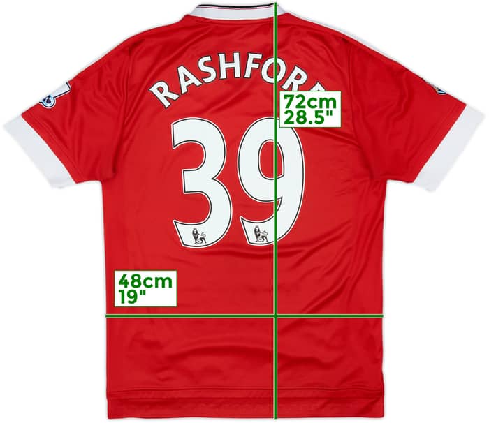 2015-16 Manchester United Home Shirt Rashford #39 - 5/10 - (M)