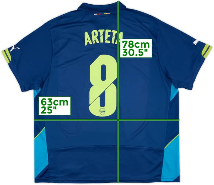 2014-15 Arsenal Third Shirt Arteta #8 - 9/10 - (XXL)