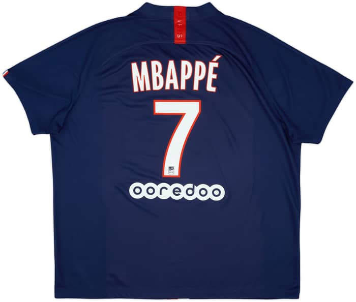 2019-20 Paris Saint-Germain Home Shirt Mbappe #7 - 9/10 - (XXL)