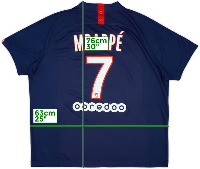 2019-20 Paris Saint-Germain Home Shirt Mbappe #7 - 9/10 - (XXL)