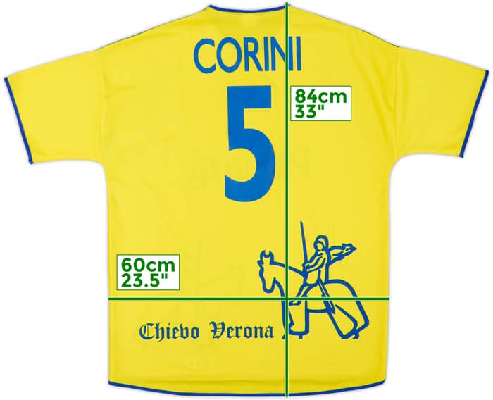 2001-02 Chievo Verona Home Shirt Corini #5 - 9/10 - (XL)