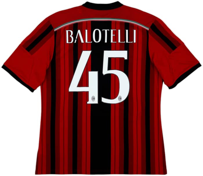 2014-15 AC Milan Home Shirt Balotelli #45 - 9/10 - (XL)