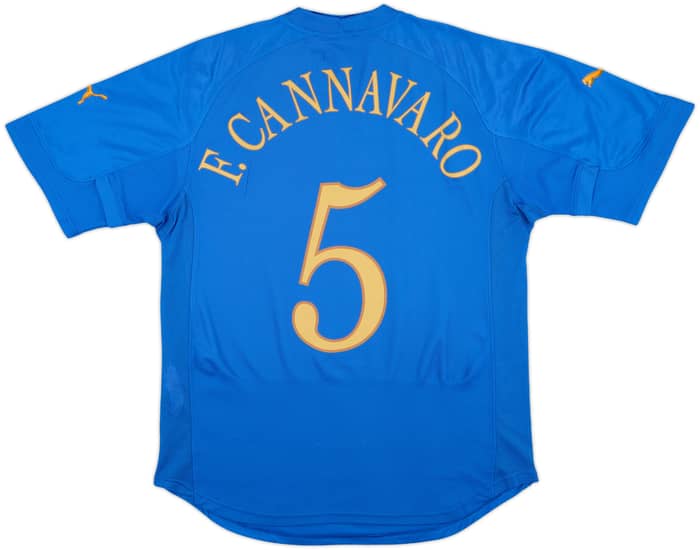 2004-06 Italy Home Shirt F.Cannavaro #5 - 6/10 - (L)