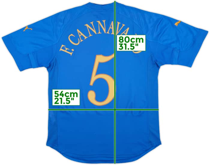 2004-06 Italy Home Shirt F.Cannavaro #5 - 6/10 - (L)