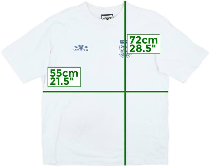 2000-02 England Umbro Cotton Tee - 5/10 - (L)