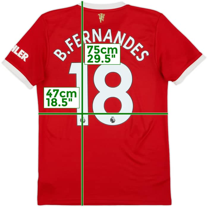 2021-22 Manchester United Home Shirt B.Fernandes #18 - 6/10 - (S)