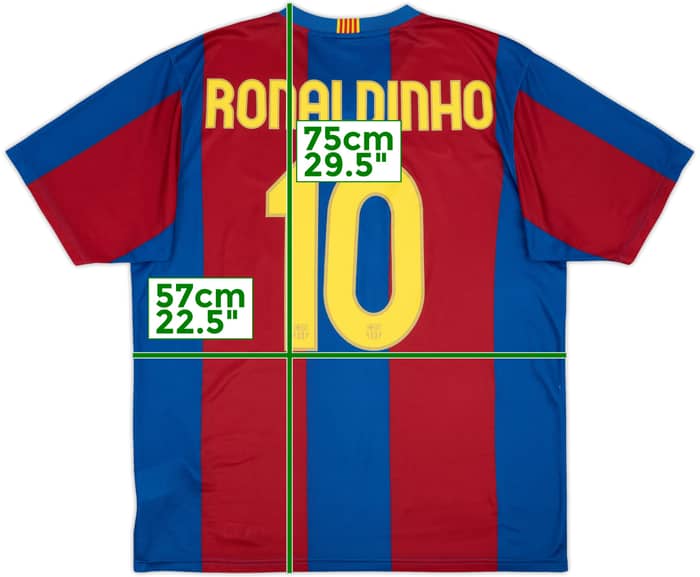2007-08 Barcelona Basic Home Shirt Ronaldinho #10 - 7/10 - (L)