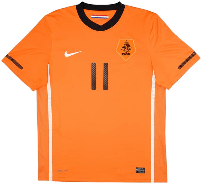 2010-11 Netherlands Home Shirt Robben #11 - 9/10 - (M)