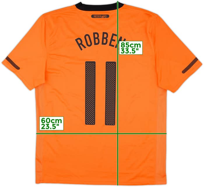 2010-11 Netherlands Home Shirt Robben #11 - 9/10 - (M)