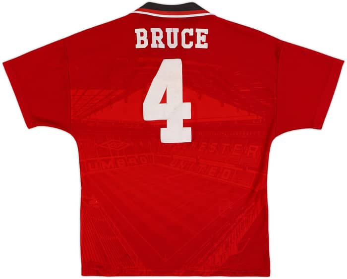 1994-96 Manchester United Home Shirt Bruce #4 - 6/10 - (M)