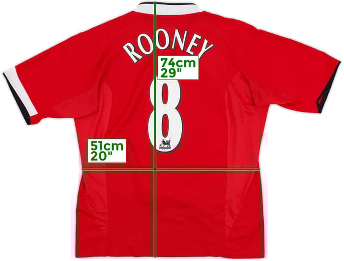 2004-06 Manchester United Home Shirt Rooney #8 - 8/10 - (L)