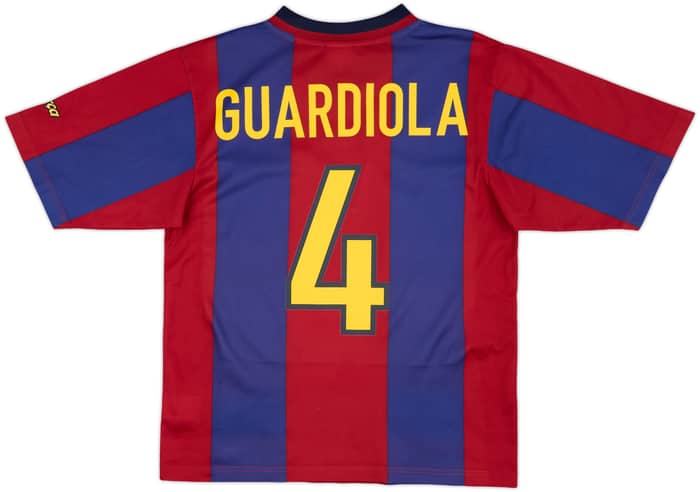 1998-00 Barcelona Basic Home Shirt Guardiola #4 - 9/10 - (S)