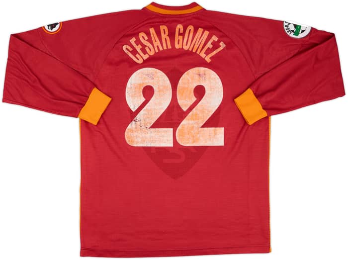 1997-98 Roma Match Issue Home L/S Shirt Cesar Gomez #22