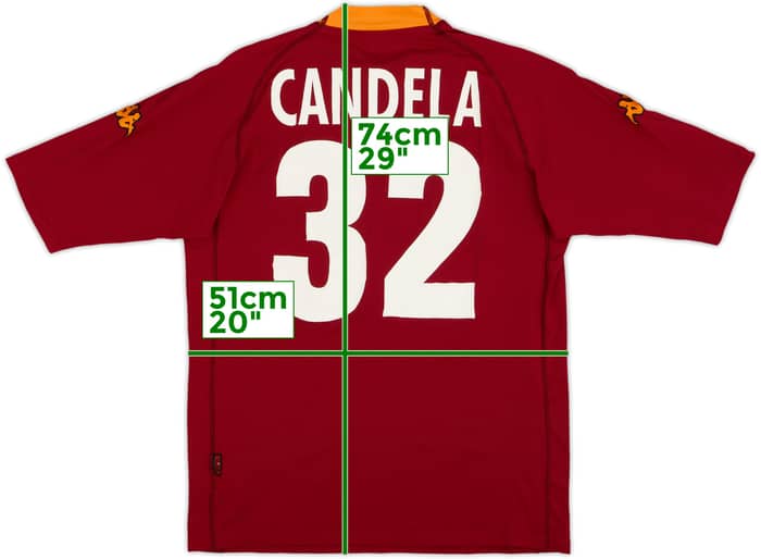 2000-01 Roma Home Shirt Candela #32 - 8/10 - (XXL)