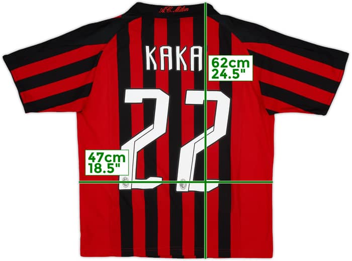 2007-08 AC Milan Home Shirt Kaka #22 - 6/10 - (L.Boys)