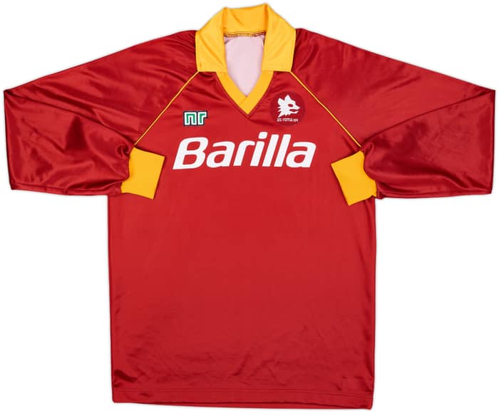 1990-91 Roma Home L/S Shirt - 5/10 - (XL)