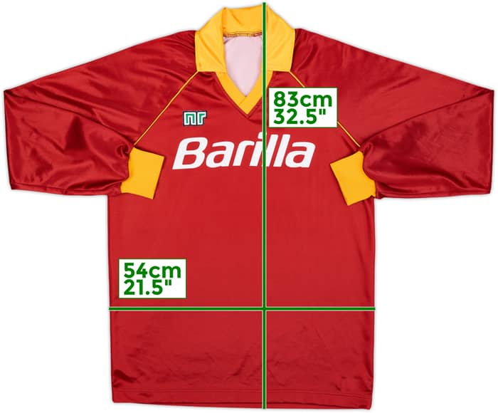 1990-91 Roma Home L/S Shirt - 5/10 - (XL)