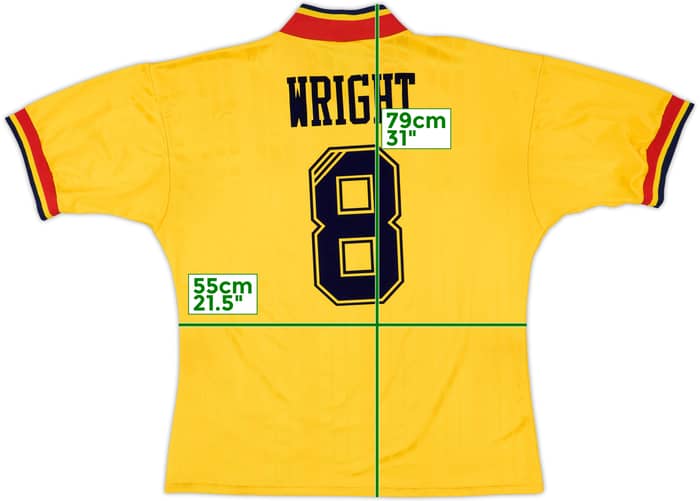1993-94 Arsenal Away Shirt Wright #8 - 8/10 - (L)