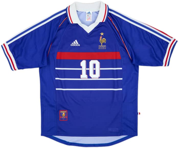 1998-00 France Home Shirt Zidane #10 - 8/10 - (M)