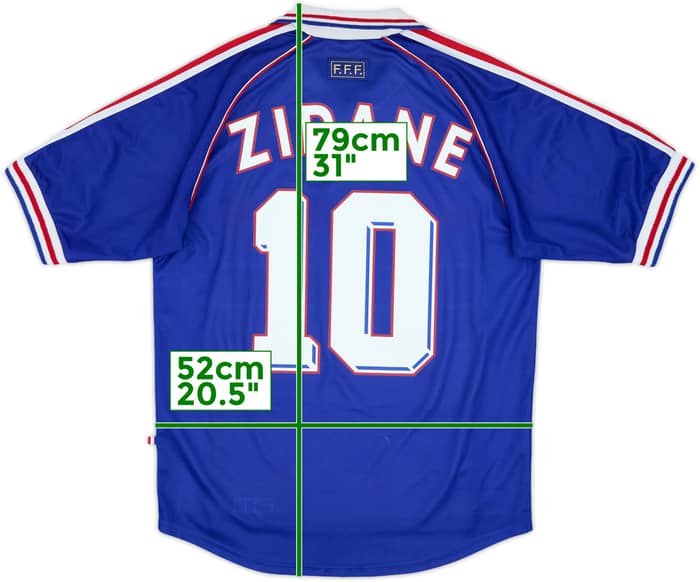 1998-00 France Home Shirt Zidane #10 - 8/10 - (M)
