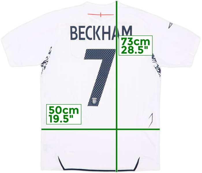2007-09 England Home Shirt Beckham #7 (M)