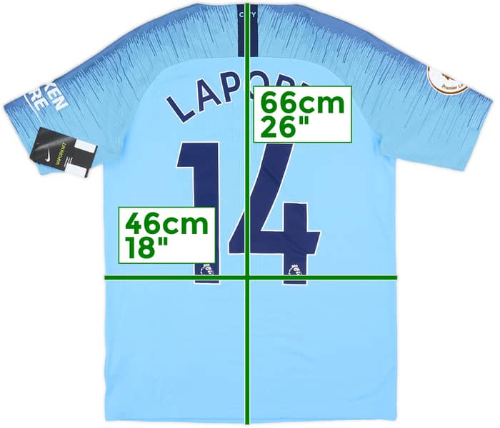 2018-19 Manchester City Authentic Home Shirt Laporte #14 (14-15 Years)
