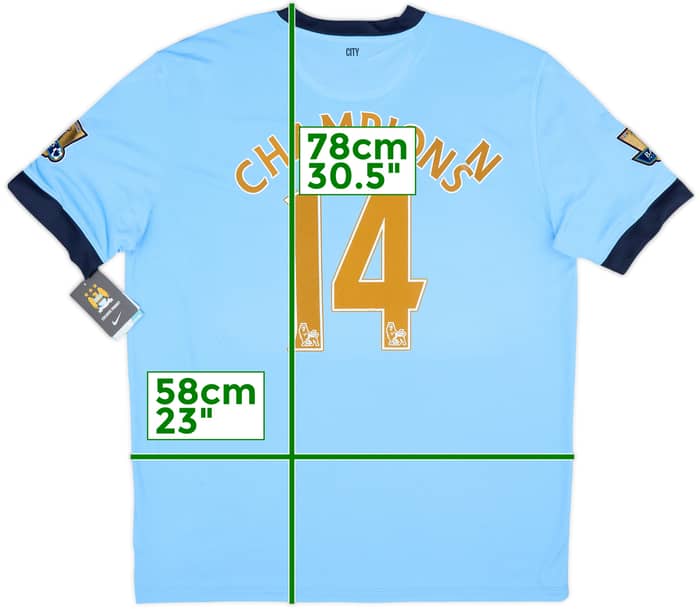 2014-15 Manchester City Home Shirt Champions #14 (XL)