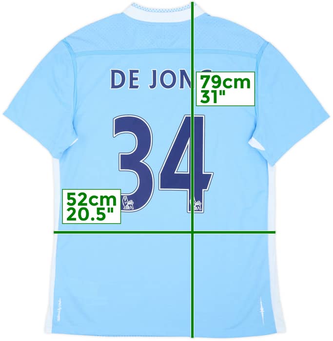 2011-12 Manchester City Home Shirt De Jong #34 (L)