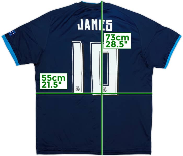 Camiseta de la tercera equipación del Real Madrid 2015-16 James #10 - 8/10 - (L)