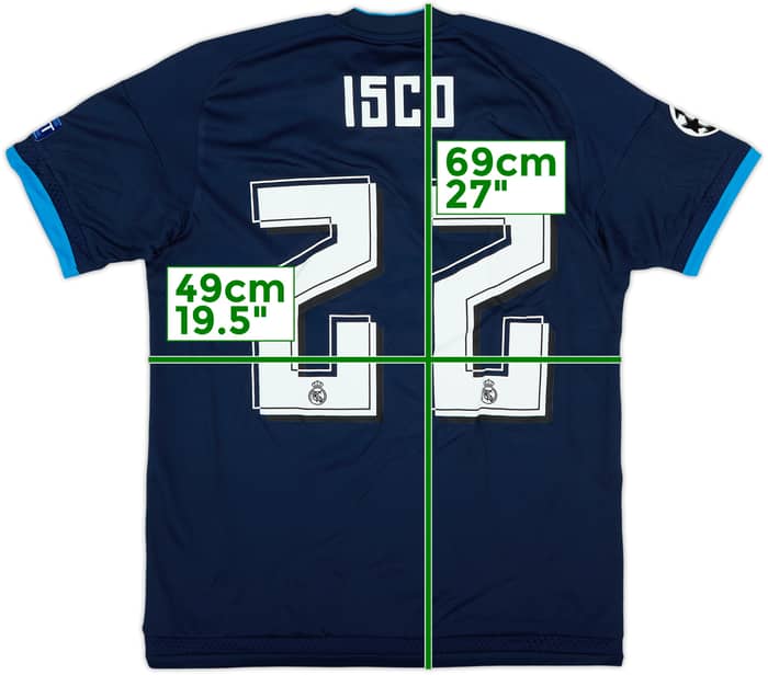 Camiseta de la tercera equipación del Real Madrid 2015-16 Isco #22 - 8/10 - (S)