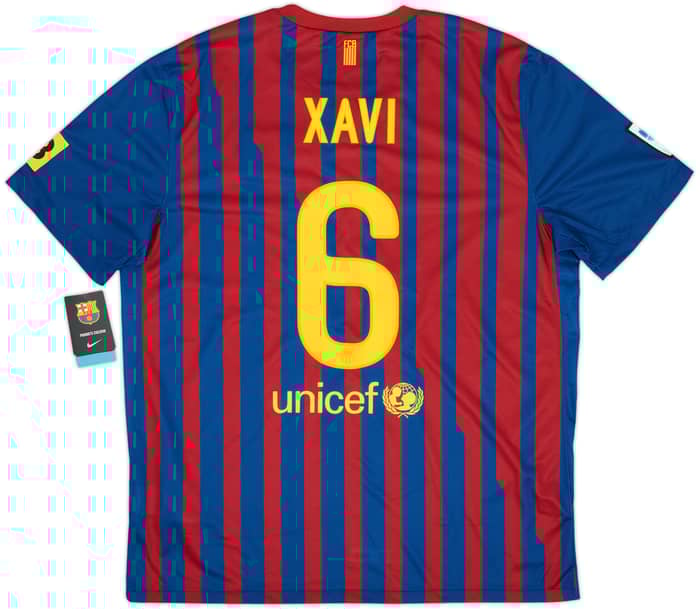 2011-12 Barcelona Titular Camiseta Xavi #6 (XL)