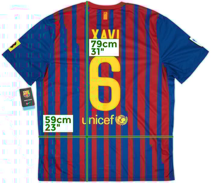2011-12 Barcelona Titular Camiseta Xavi #6 (XL)