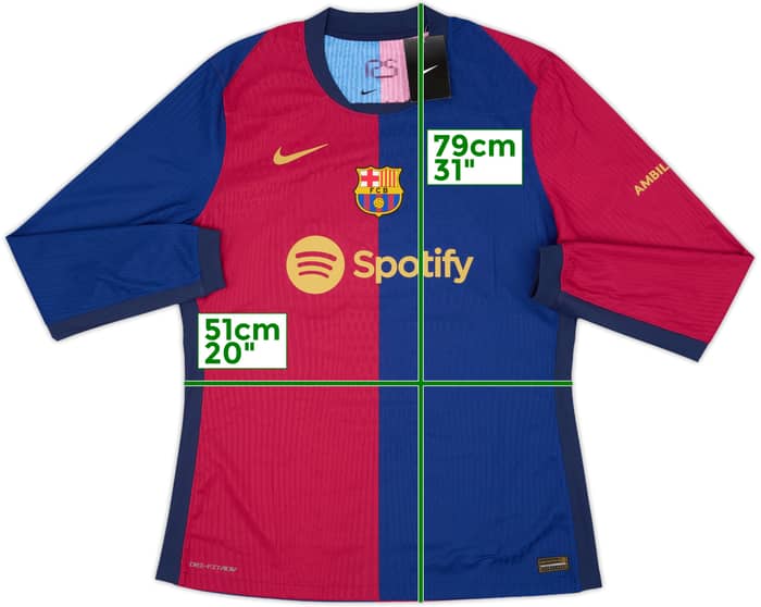 2024-25 Barcelona Authentic Home L/S Shirt (XL)