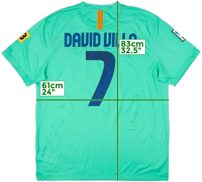 2010-11 Barcelona Away Shirt David Villa #7 - 10/10 - (XL)