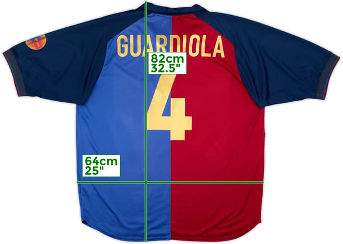1999-00 Barcelona Centenary Home Shirt Guardiola #4 - 8/10 - (XL)