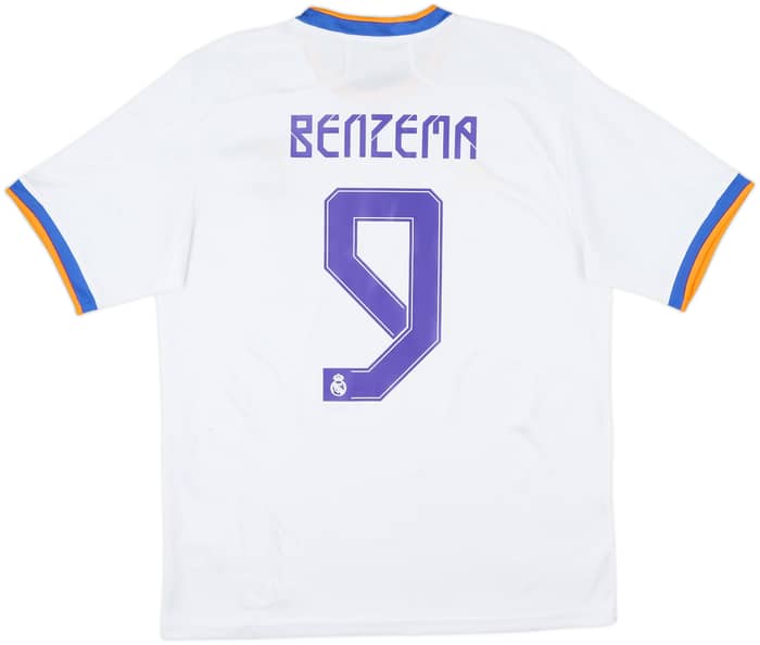 2021-22 Real Madrid Home Shirt Benzema #9 - 7/10 - (XXL)