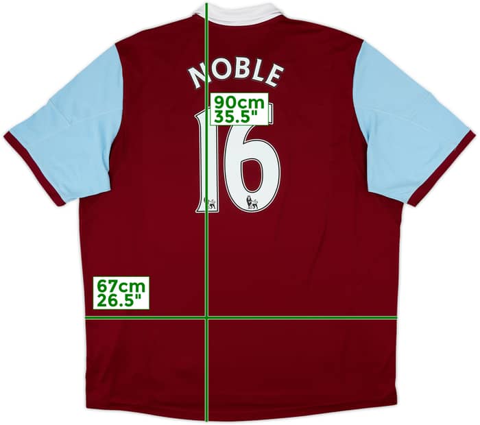 2013-14 West Ham Home Shirt Noble #16 - 7/10 - (3XL)