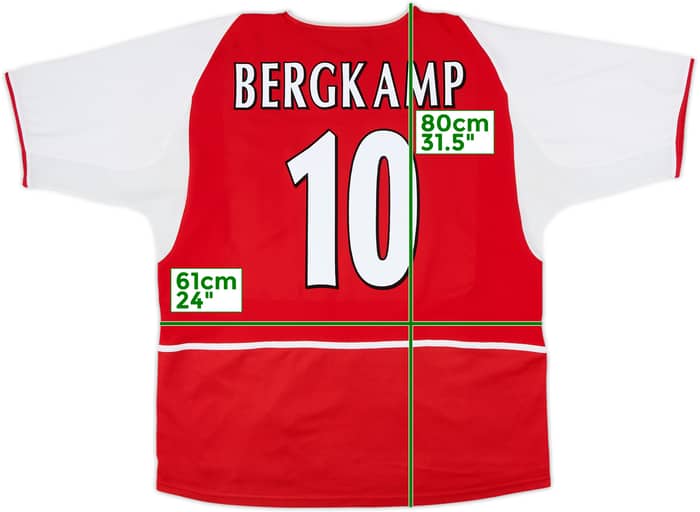2002-04 Arsenal Home Shirt Bergkamp #10 - 8/10 - (XXL)