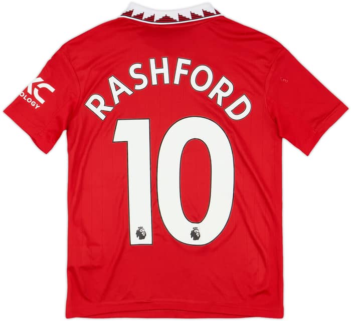 2022-23 Manchester United Home Shirt Rashford #10 - 9/10 - (S.Boys)