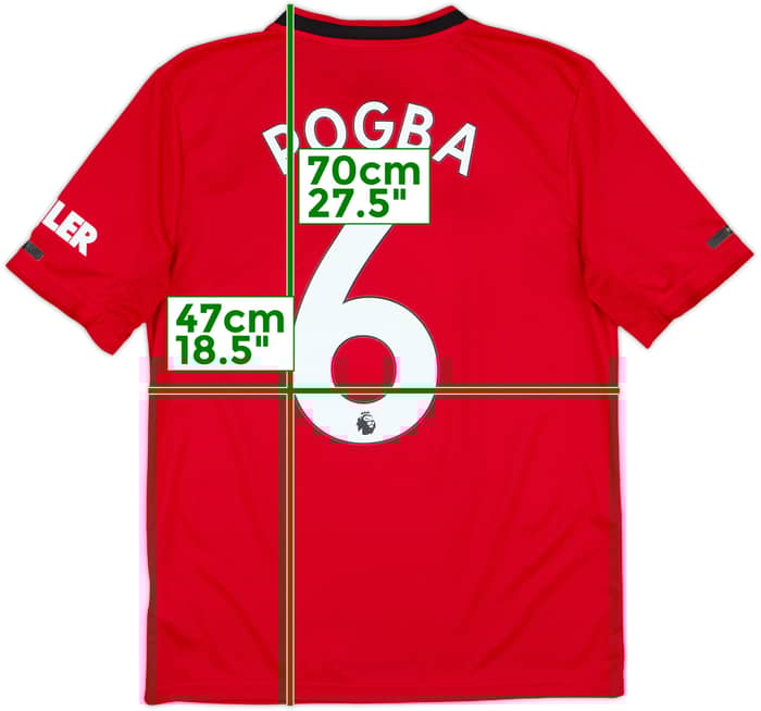 2019-20 Manchester United Home Shirt Pogba #6 - 8/10 - (XL.Boys)