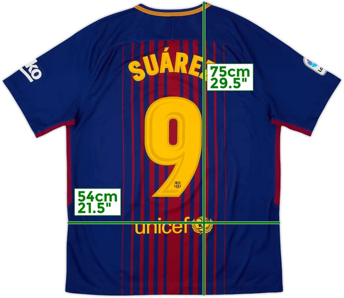 2017-18 Barcelona Home Shirt Suarez #9 - 9/10 - (L)