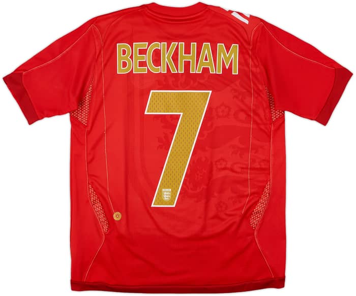 2006-08 England Away Shirt Beckham #7 - 8/10 - (XL.Boys)