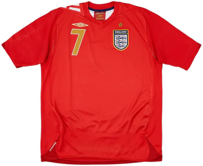 2006-08 England Away Shirt Beckham #7 - 8/10 - (XL.Boys)