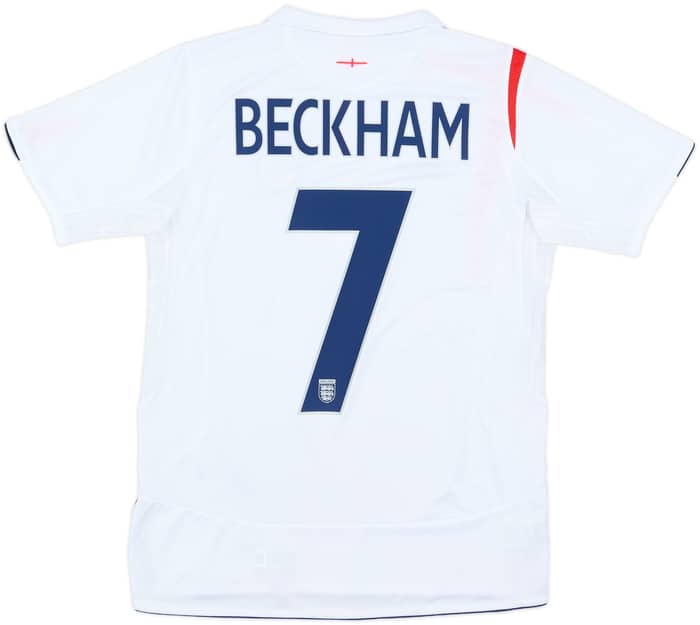 2005-07 England Home Shirt Beckham #7 - 8/10 - (XL.Boys)