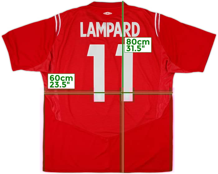 2004-06 England Away Shirt Lampard #11 - 8/10 - (XXL)